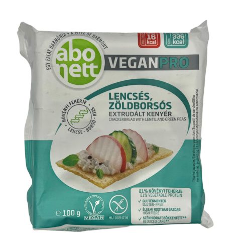 Extrudált kenyér lencsés-zöldborsós 100g Abonett