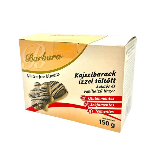 Kajszibarack ízzel töltött kakaós és vaníliaízű linzer 150g Barbara