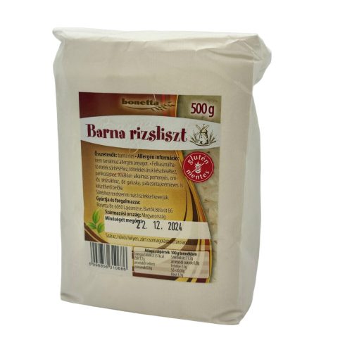 Barna rizsliszt 500g Bonetta Akciós! Lejárat: 2025.05.04.