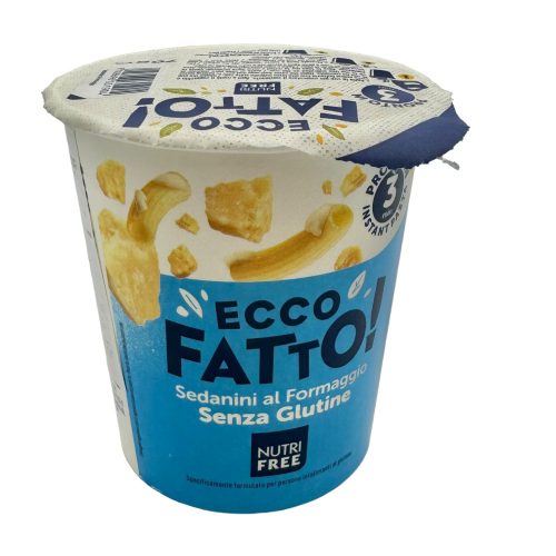 Instant sajtos tészta - Sedanini al Formaggio 70g Nutrifree Akciós, Lejárat: 2025.05.06.